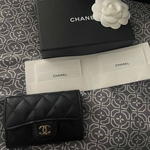 Chanel Caviar Quilted Flap Card Holder Wallet